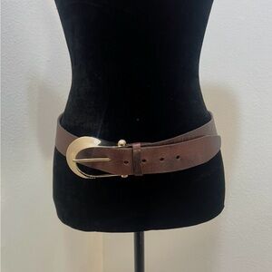 GUESS Women's Genuine Dress Brown Leather Belt Size Medium  Made In India